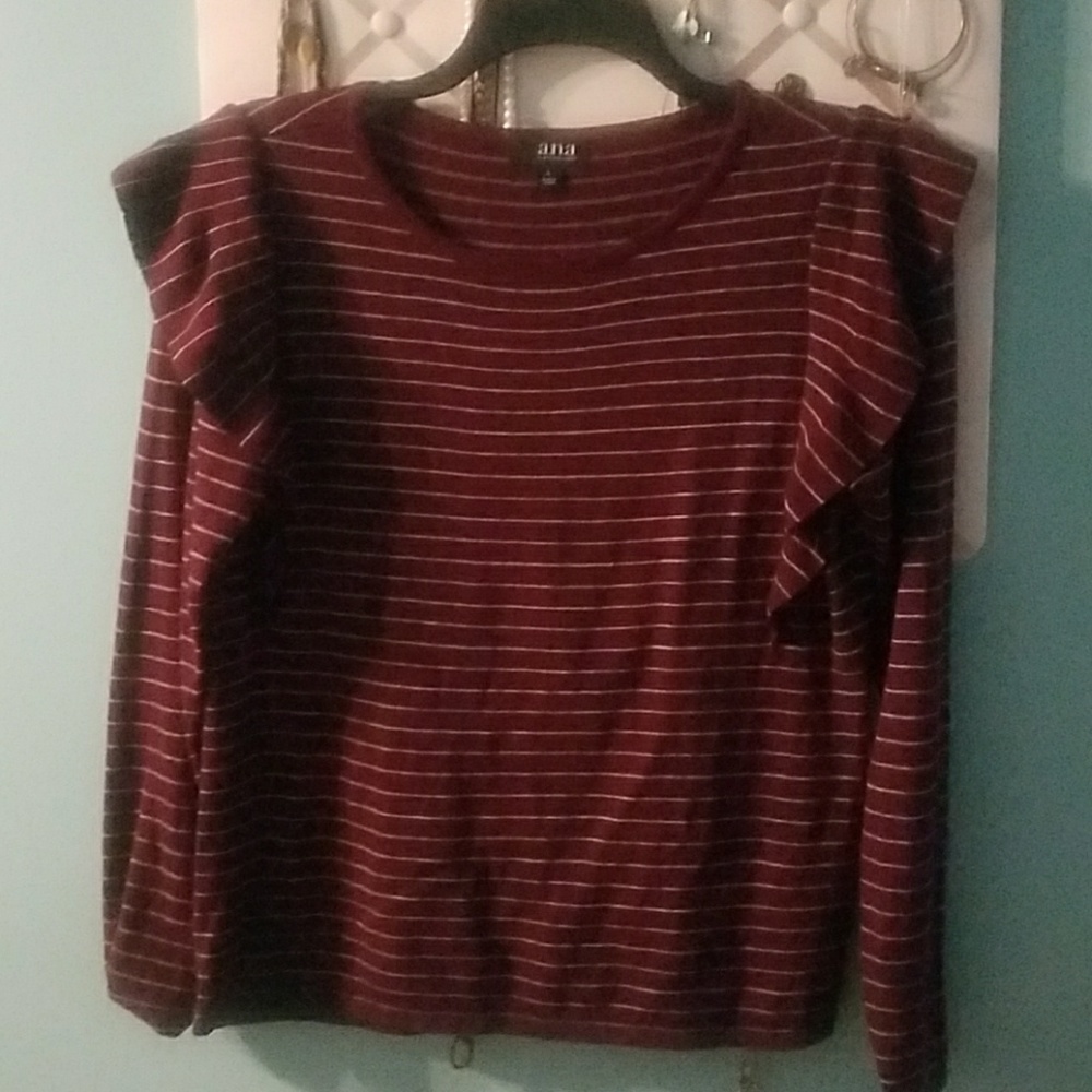 Sweet ruffle shoulder sweater